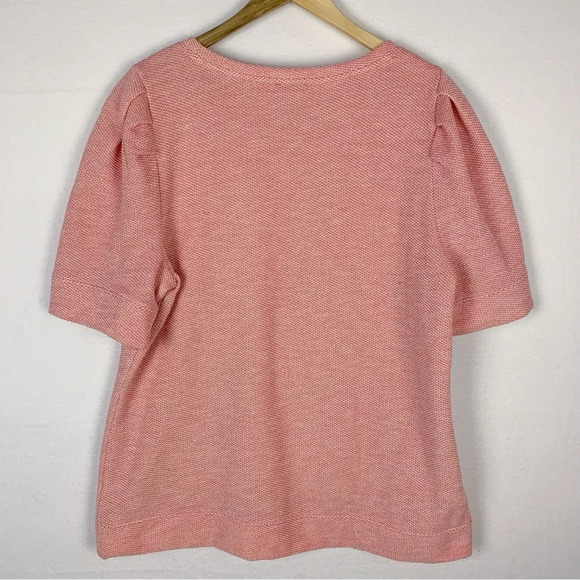 Talbots Pink Knit Short Puff Sleeve Sweater - Picture 2 of 6